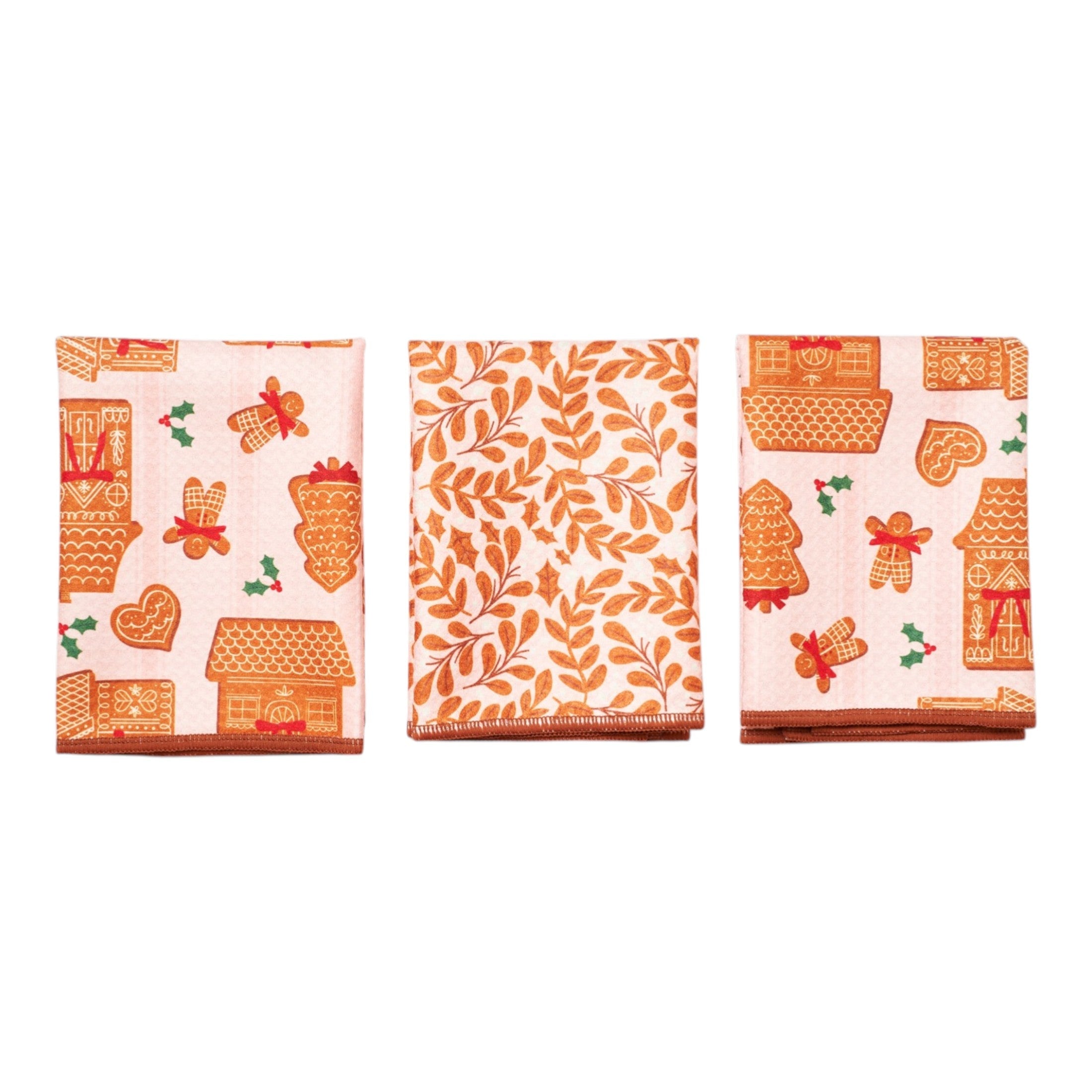 Mighty Mini Towel (Set of 3) Reversible - Mable Tan Christmas Cookies - Once Again Home Co.