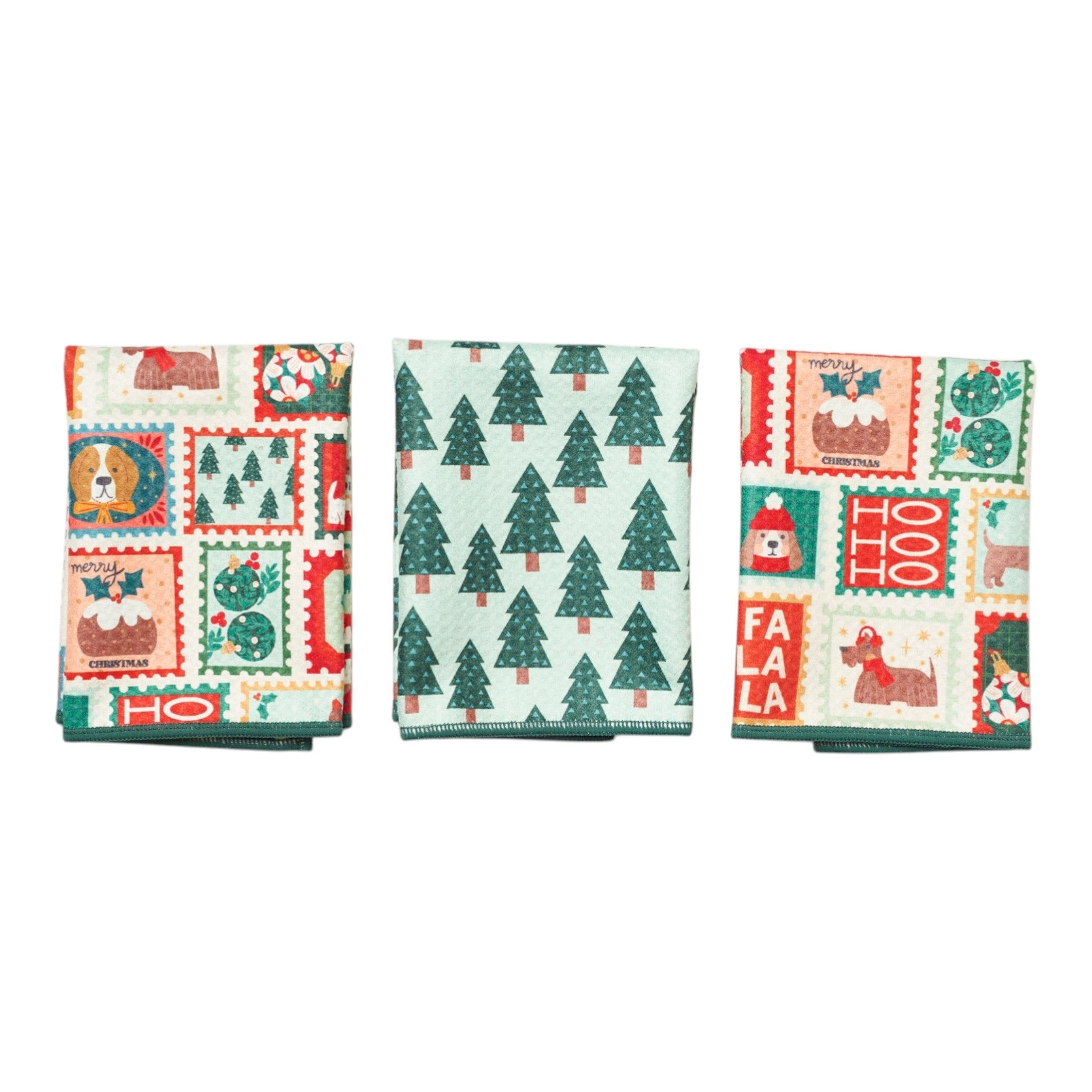 Mighty Mini Towel (Set of 3) Reversible - Mable Tan Dog Stamps - Once Again Home Co.