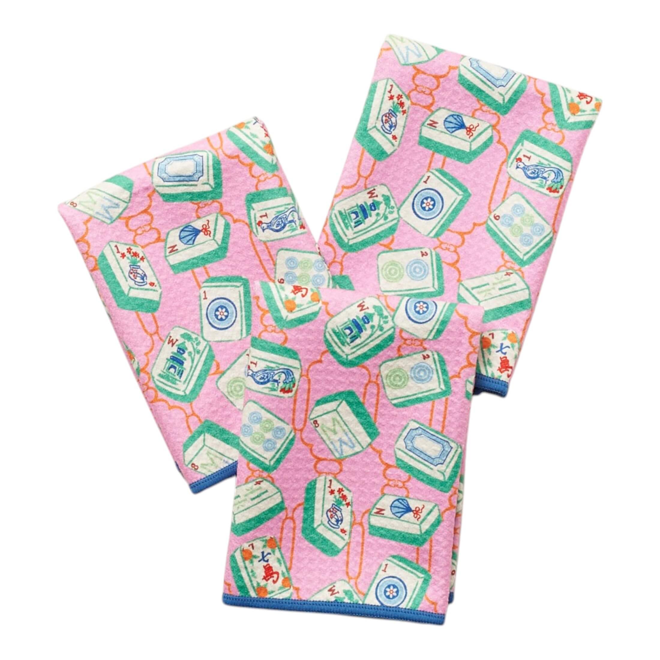 Mighty Mini Towel (Set of 3) Reversible - Mable Tan Mahjong - Once Again Home Co.
