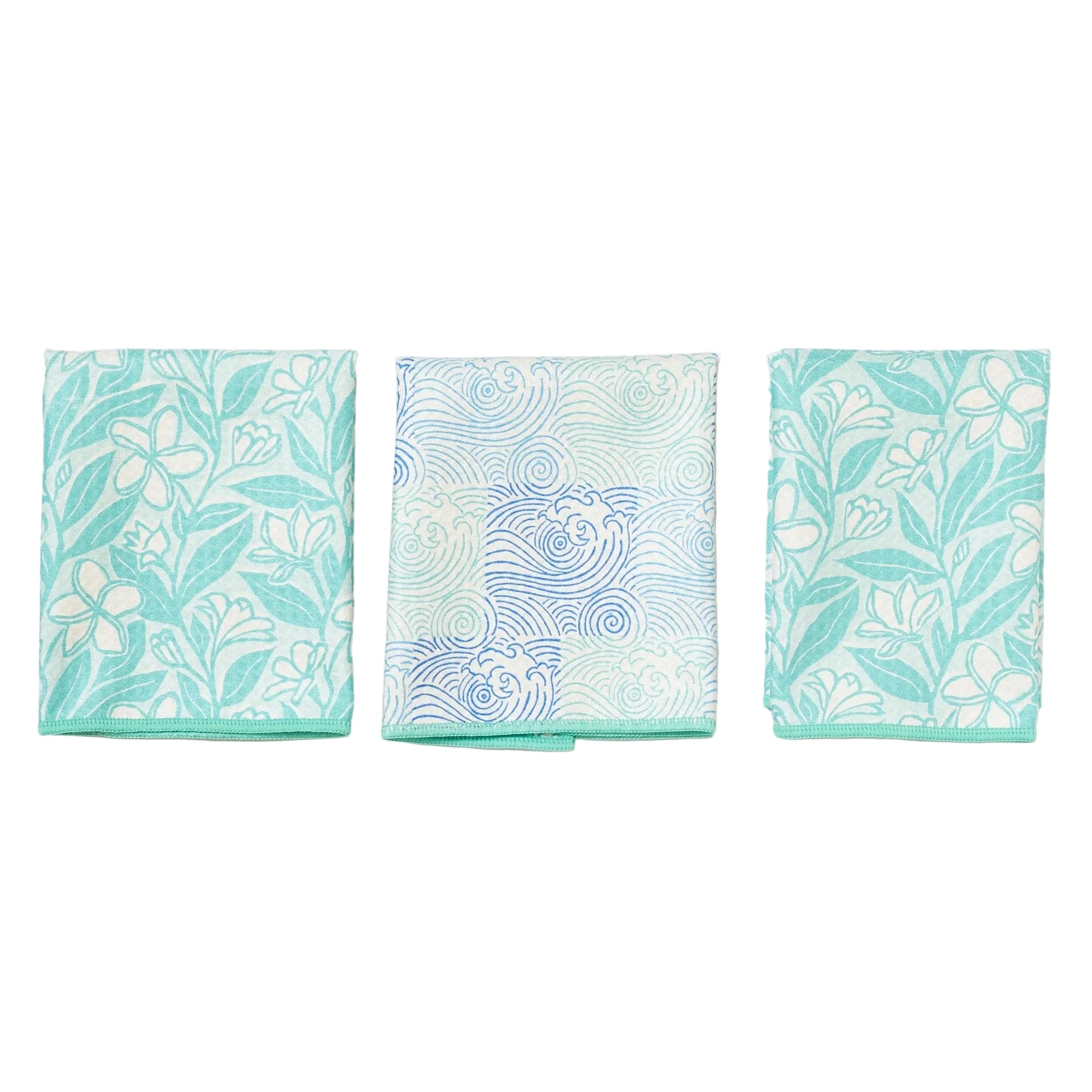 Mighty Mini Towel (Set of 3) Reversible - Marie Le Moal Plumeria - Once Again Home Co.