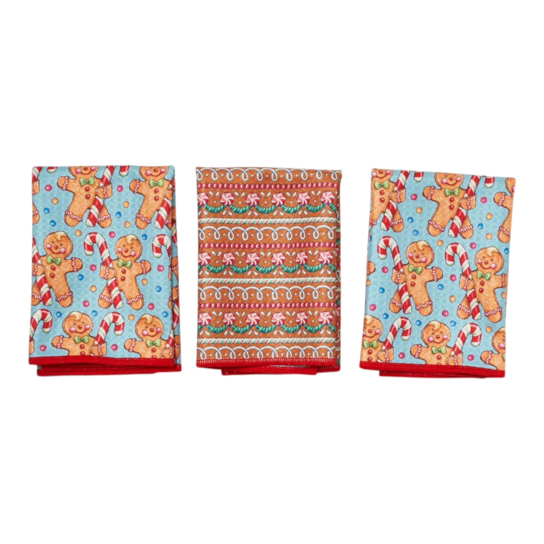 Mighty Mini Towel (Set of 3) Reversible - Mary Engelbreit Gingerbread - Once Again Home Co.