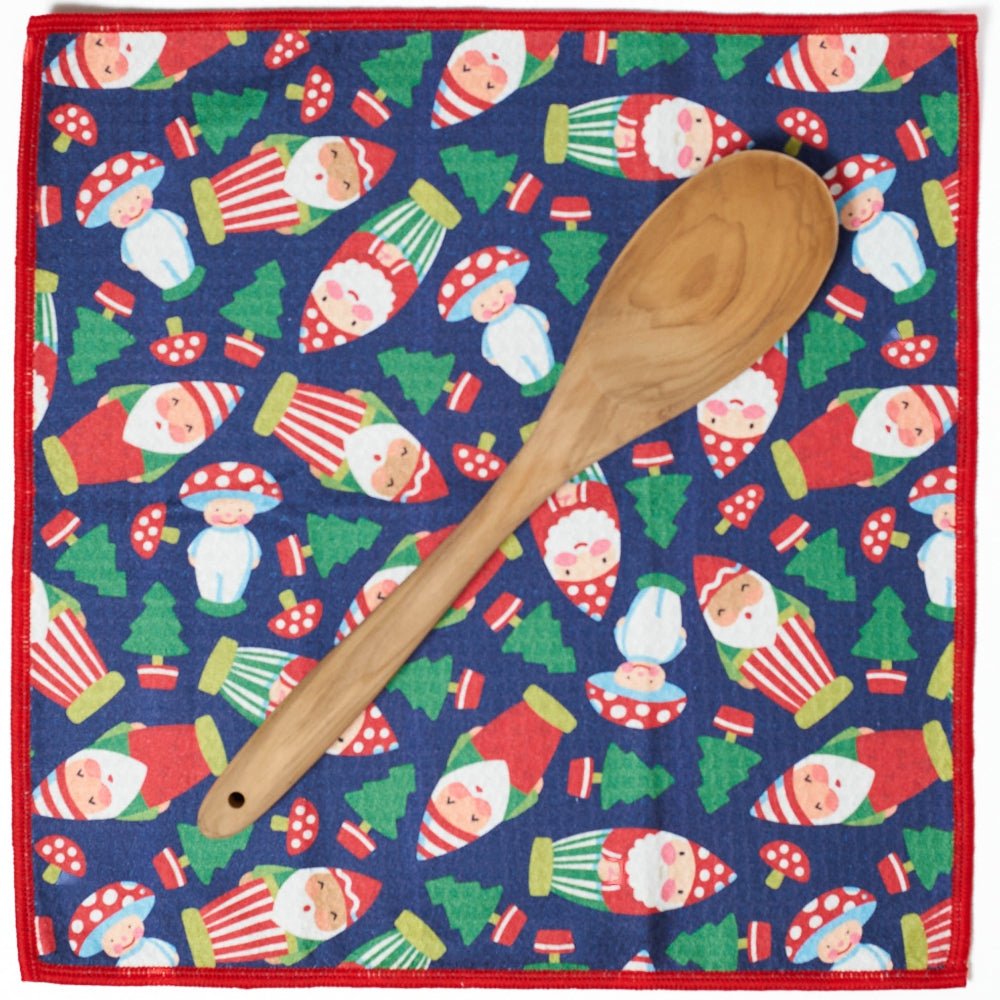 Mighty Mini Towel (Set of 3) Reversible - Mary Engelbreit Santa Gnome - Once Again Home Co.