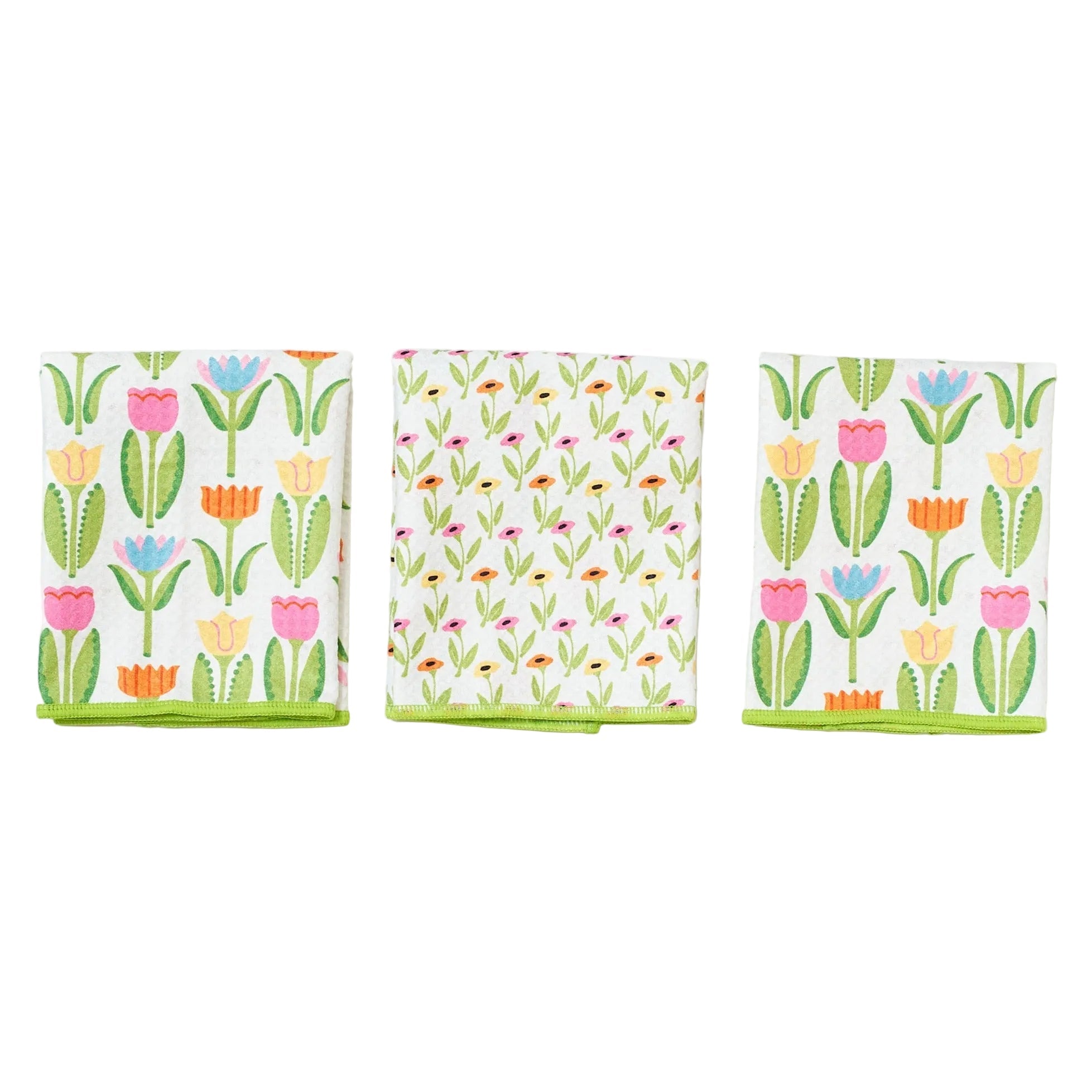 Mighty Mini Towel (Set of 3) Reversible - Mary Engelbreit Tulips - Once Again Home Co.