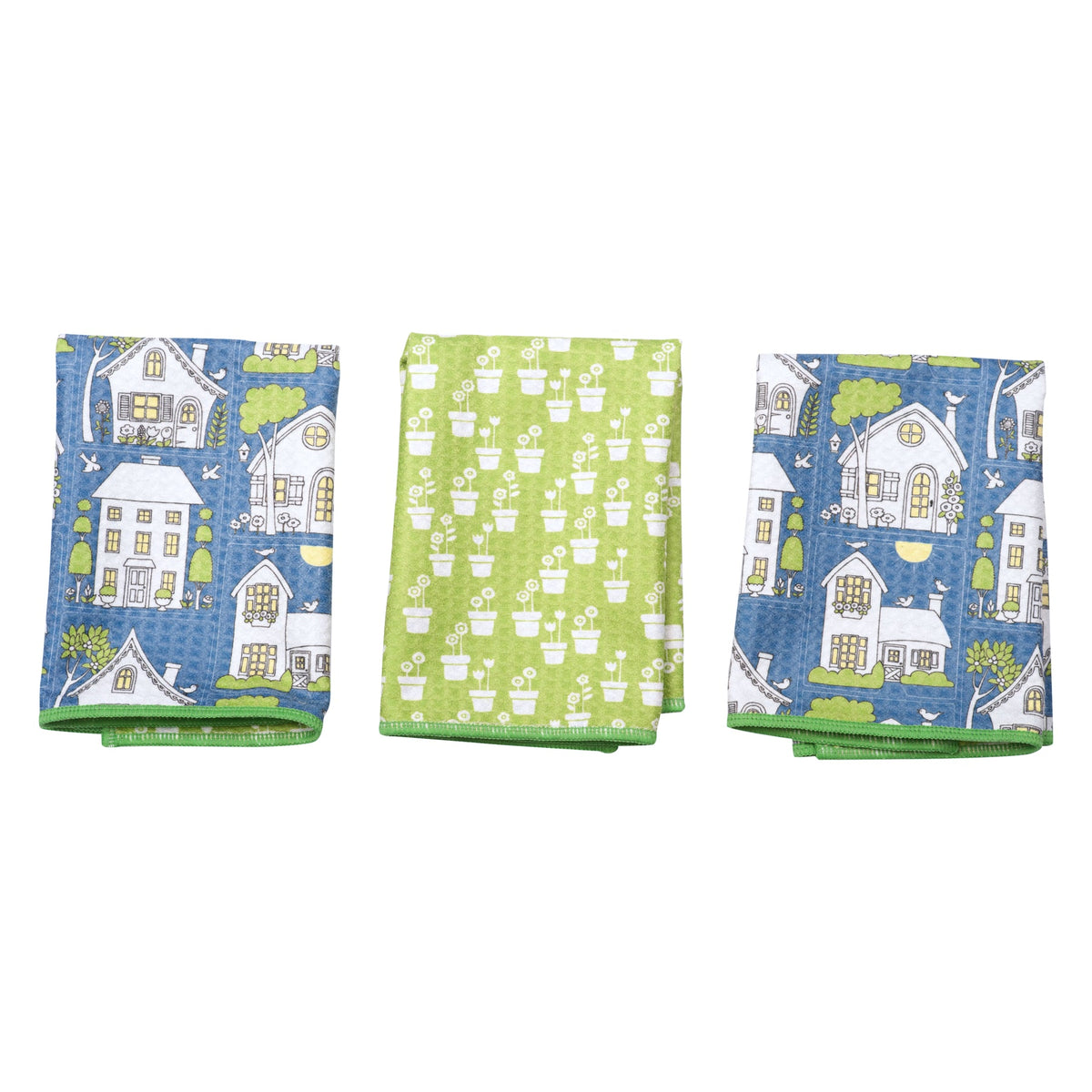 Mighty Mini Towel (Set of 3) Reversible - Mary Engelbreit Twilight Cottages - Once Again Home Co.