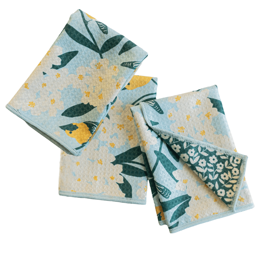 Mighty Mini Towel (Set of 3) Reversible - Nuthatch Birdsong - Once Again Home Co.