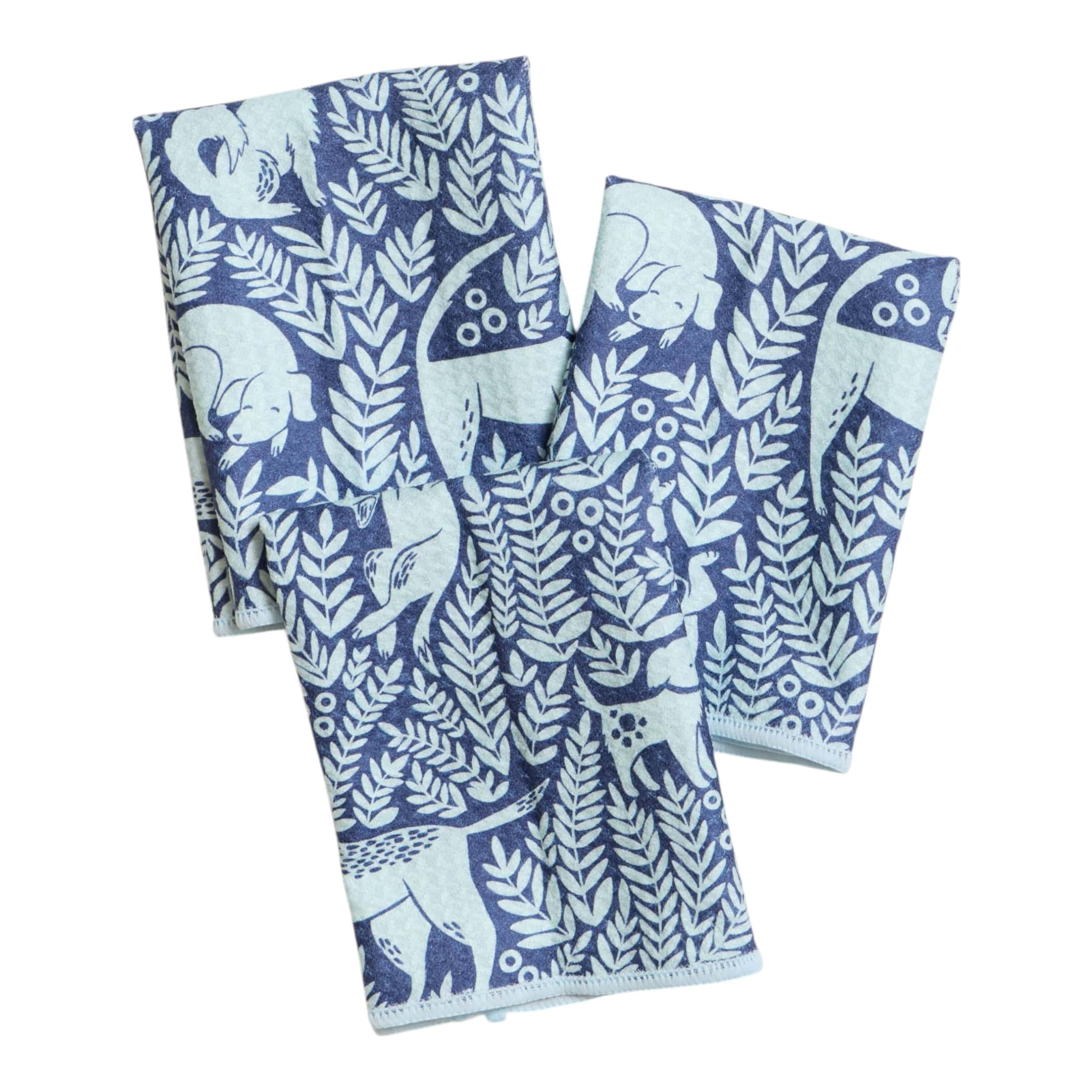 Mighty Mini Towel (Set of 3) Reversible - Nuthatch Dog Park - Once Again Home Co.