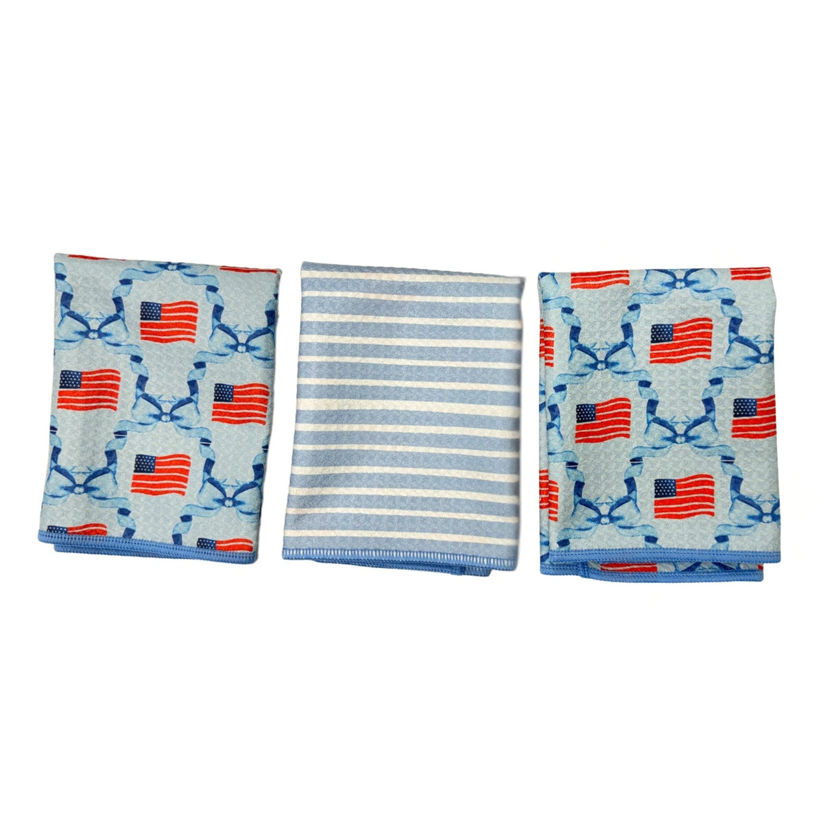 Mighty Mini Towel (Set of 3) Reversible - Signature Collection Flag Ribbon - Once Again Home Co.
