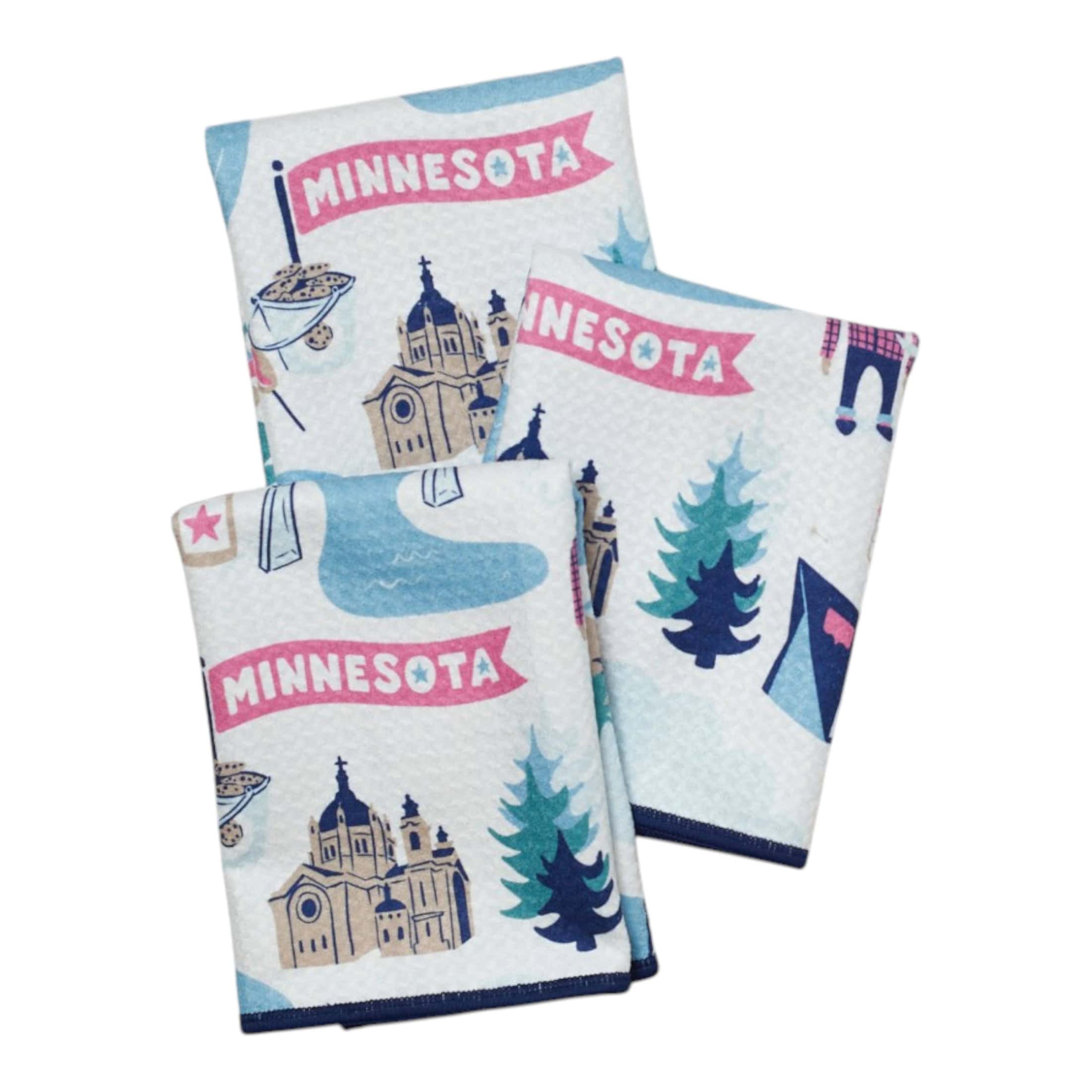 Mighty Mini Towel (Set of 3) Reversible - Signature Minnesota - Once Again Home Co.