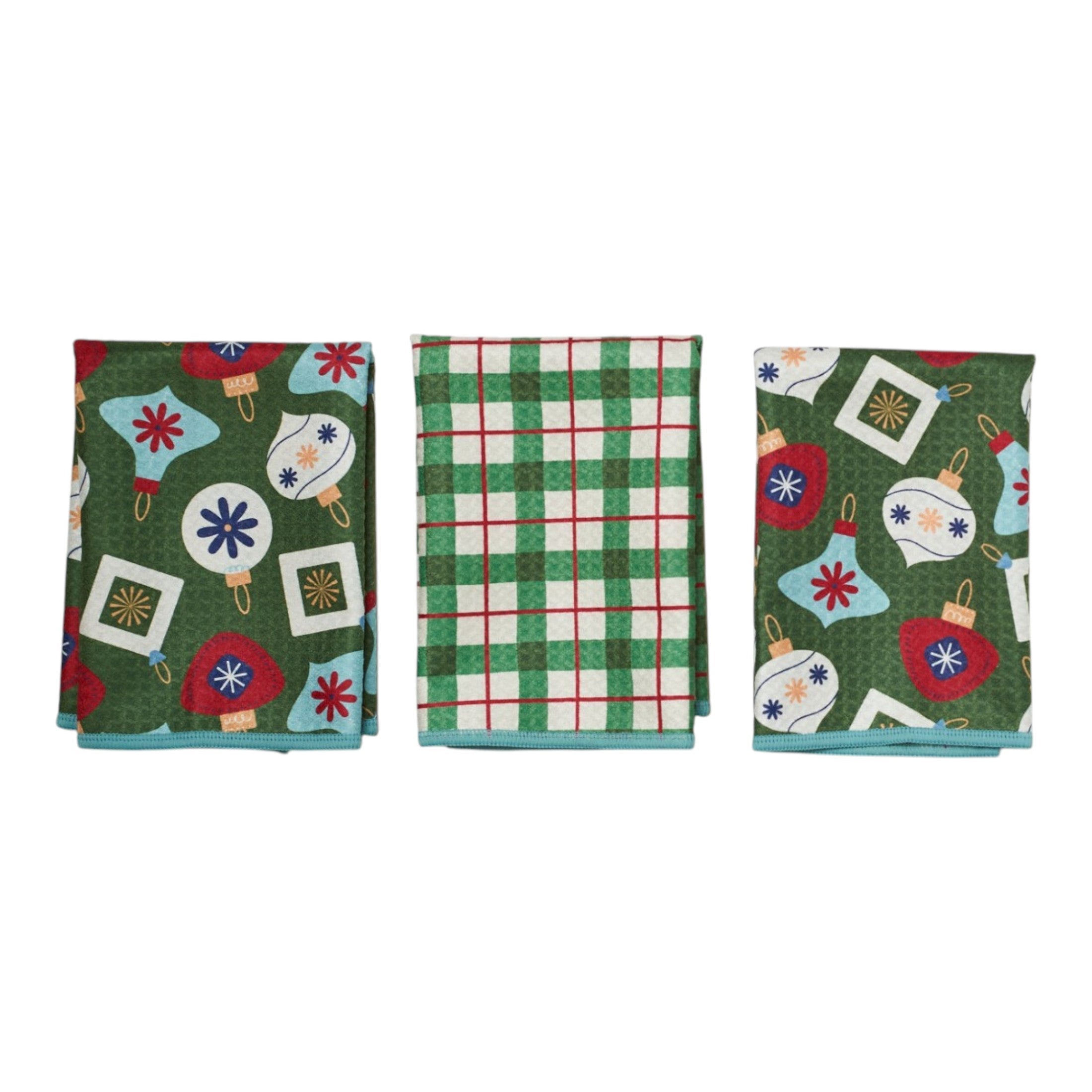 Mighty Mini Towel (Set of 3) Reversible - Signature Retro Ornaments - Once Again Home Co.