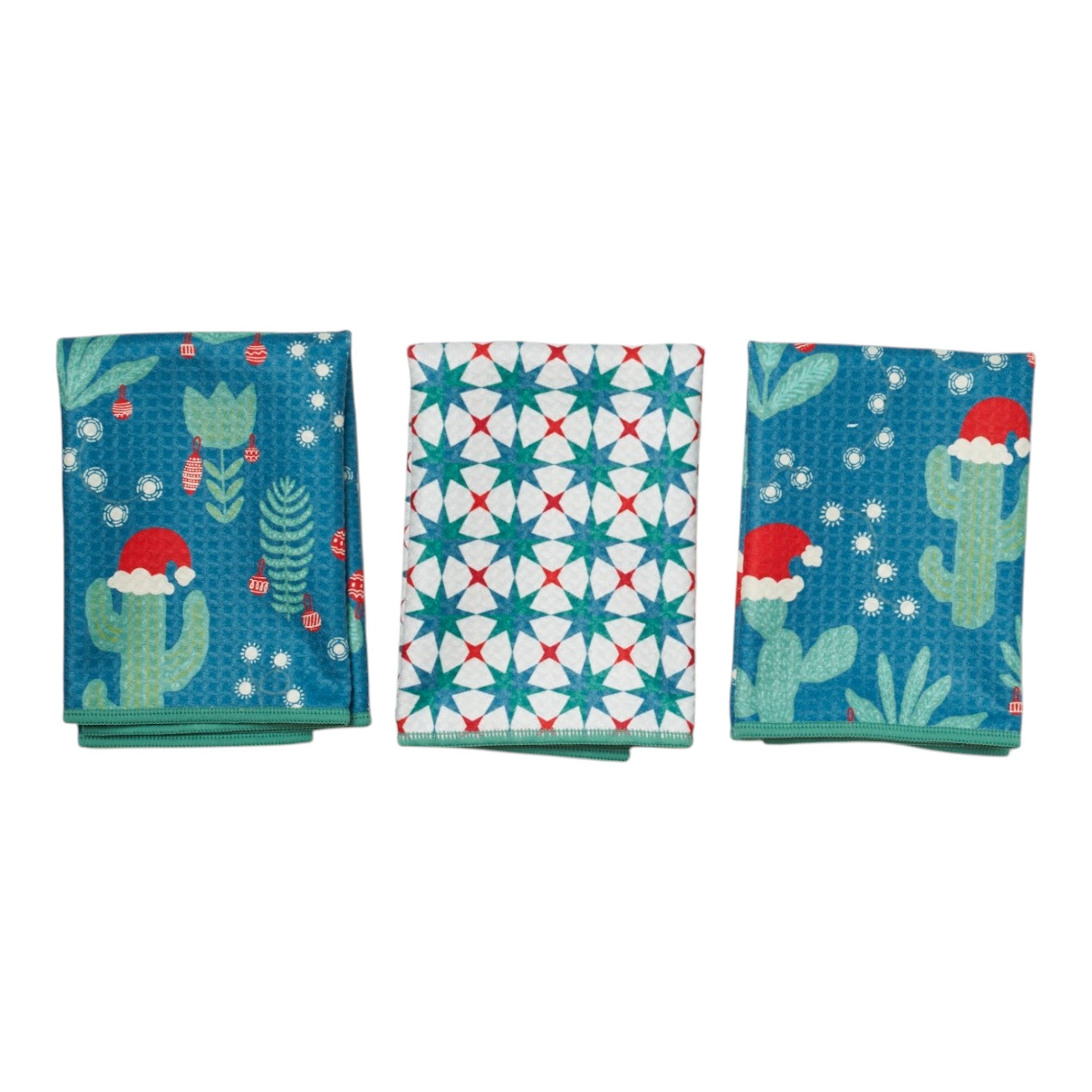 Mighty Mini Towel (Set of 3) Reversible - Signature Santa Cactus - Once Again Home Co.