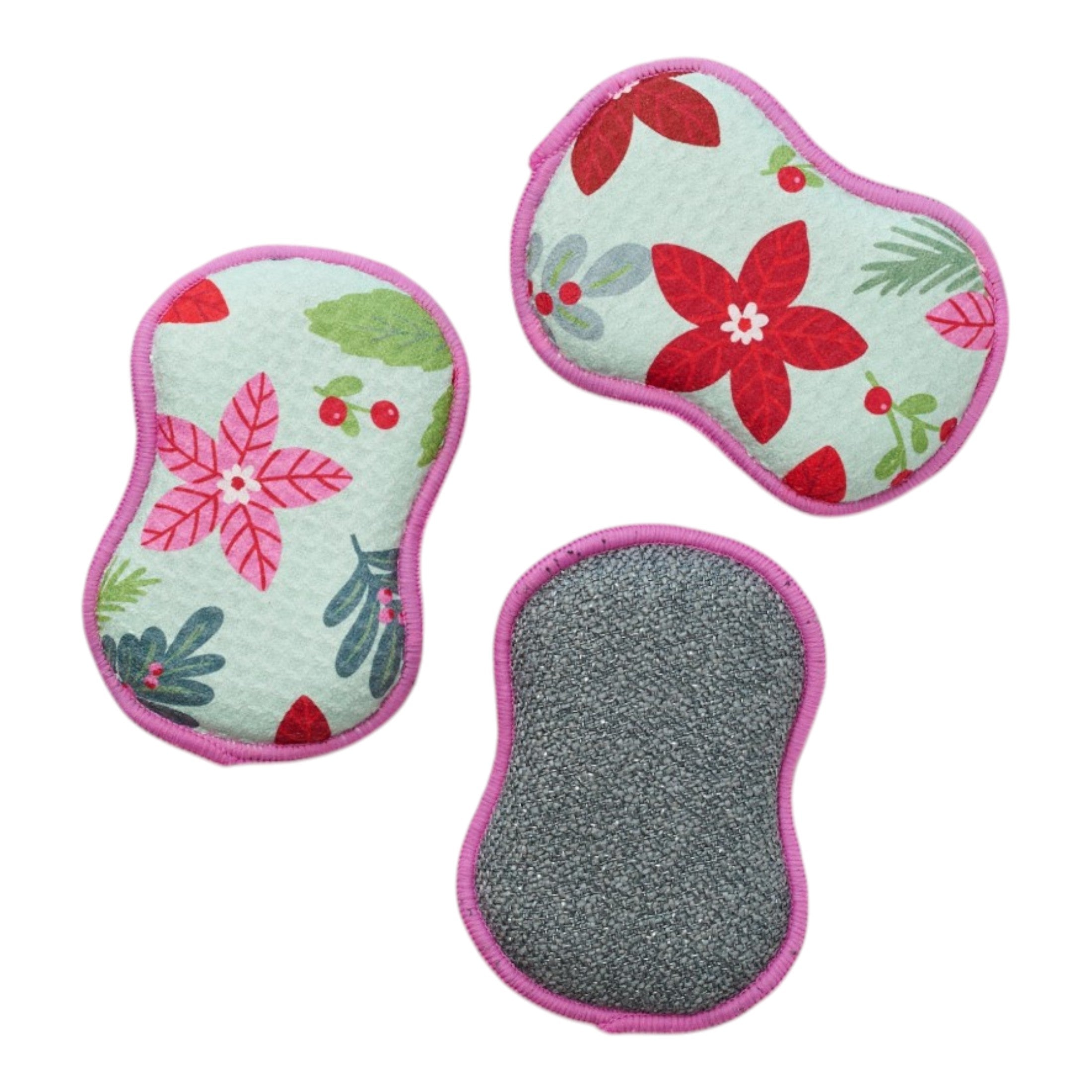 RE:usable Sponges (Set of 3) - Signature Poinsettia Garden - Once Again Home Co.