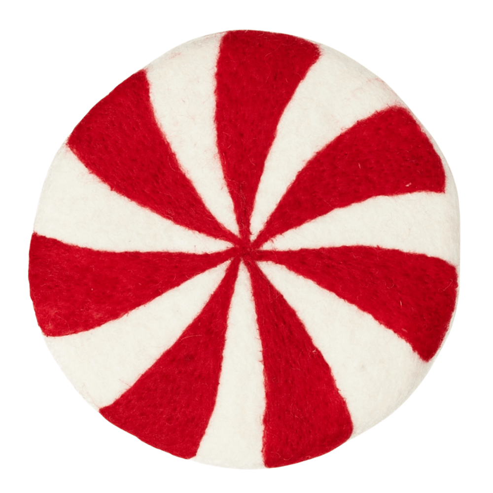 Wool Trivet - Candy Cane in Red - Once Again Home Co.
