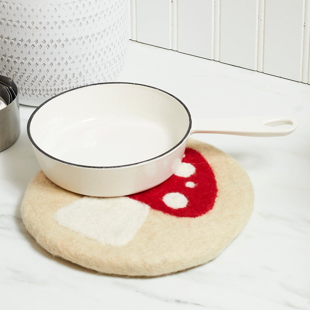 Wool Trivet - Mushroom in Red - Once Again Home Co.