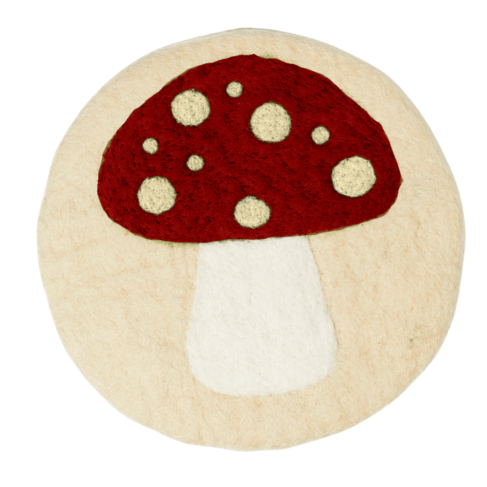 Wool Trivet - Mushroom in Red - Once Again Home Co.
