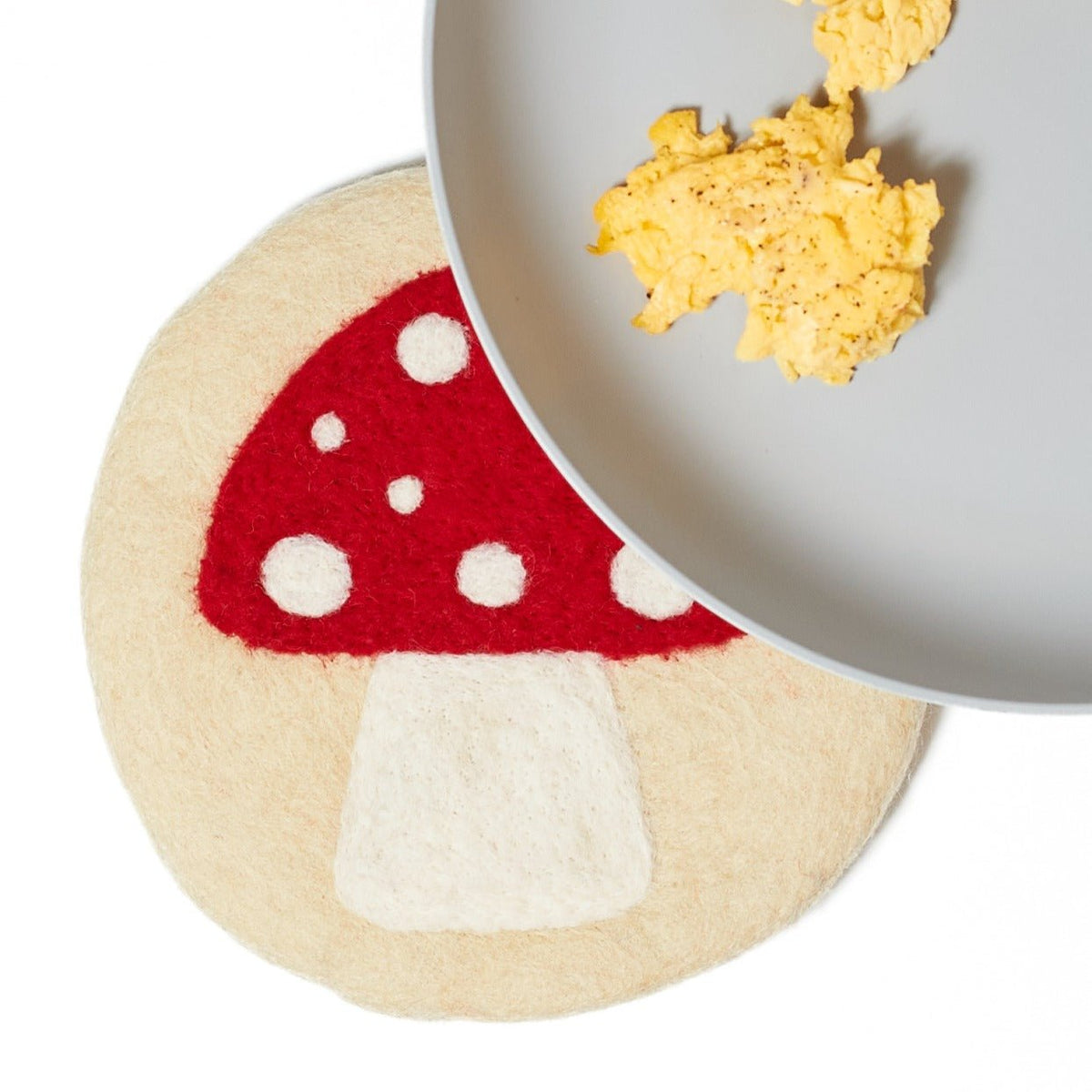 Wool Trivet - Mushroom in Red - Once Again Home Co.