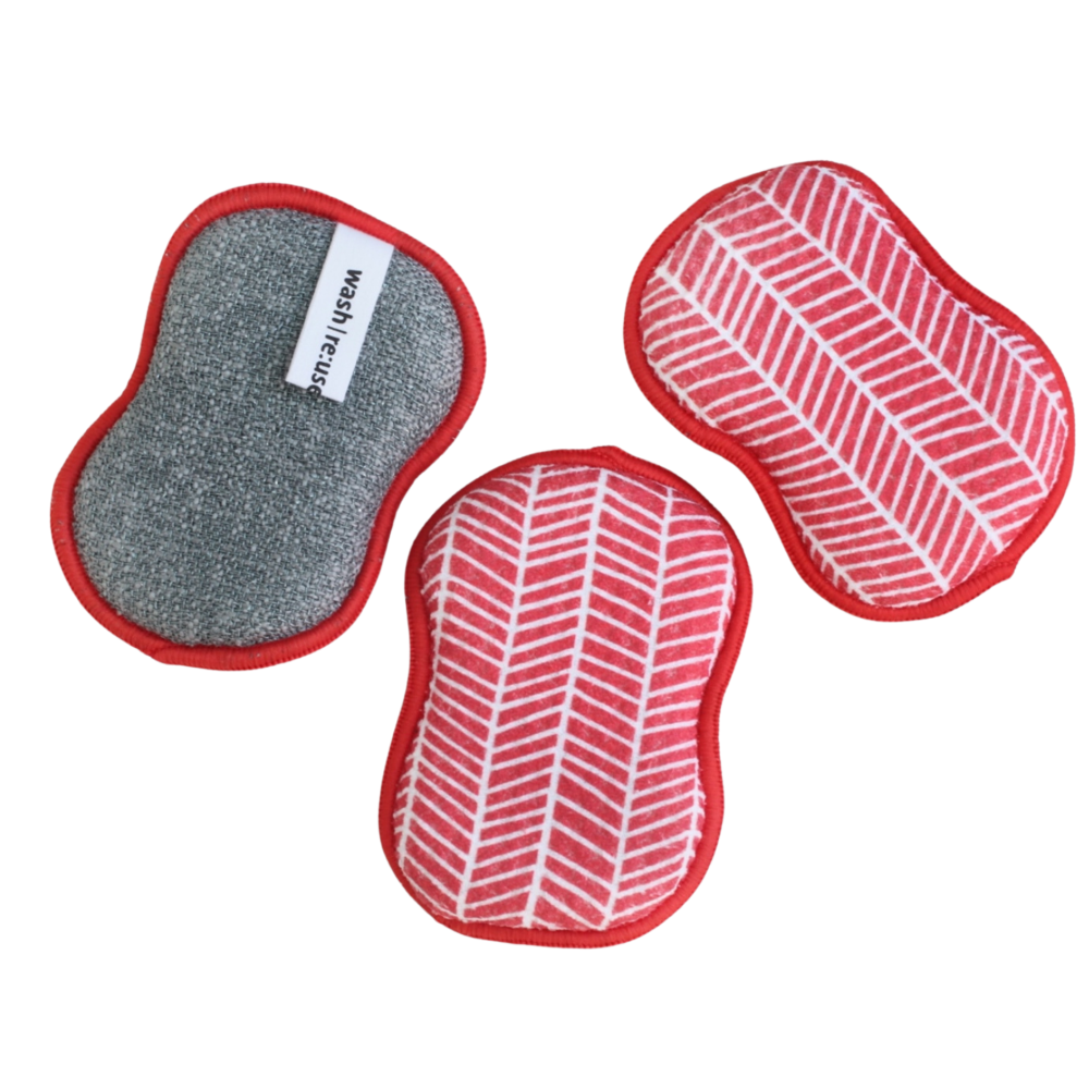 RE:usable Sponges (Set of 3) - Branches Sponges &amp; Scouring Pads Once Again Home Co. Red  