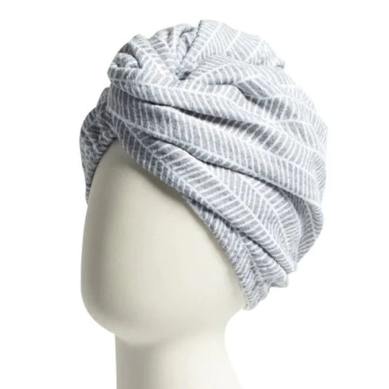 Hair Towel Wrap - Branches in Grey