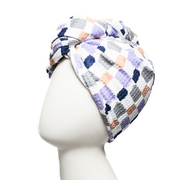 Hair Towel Wrap - Checkerboard