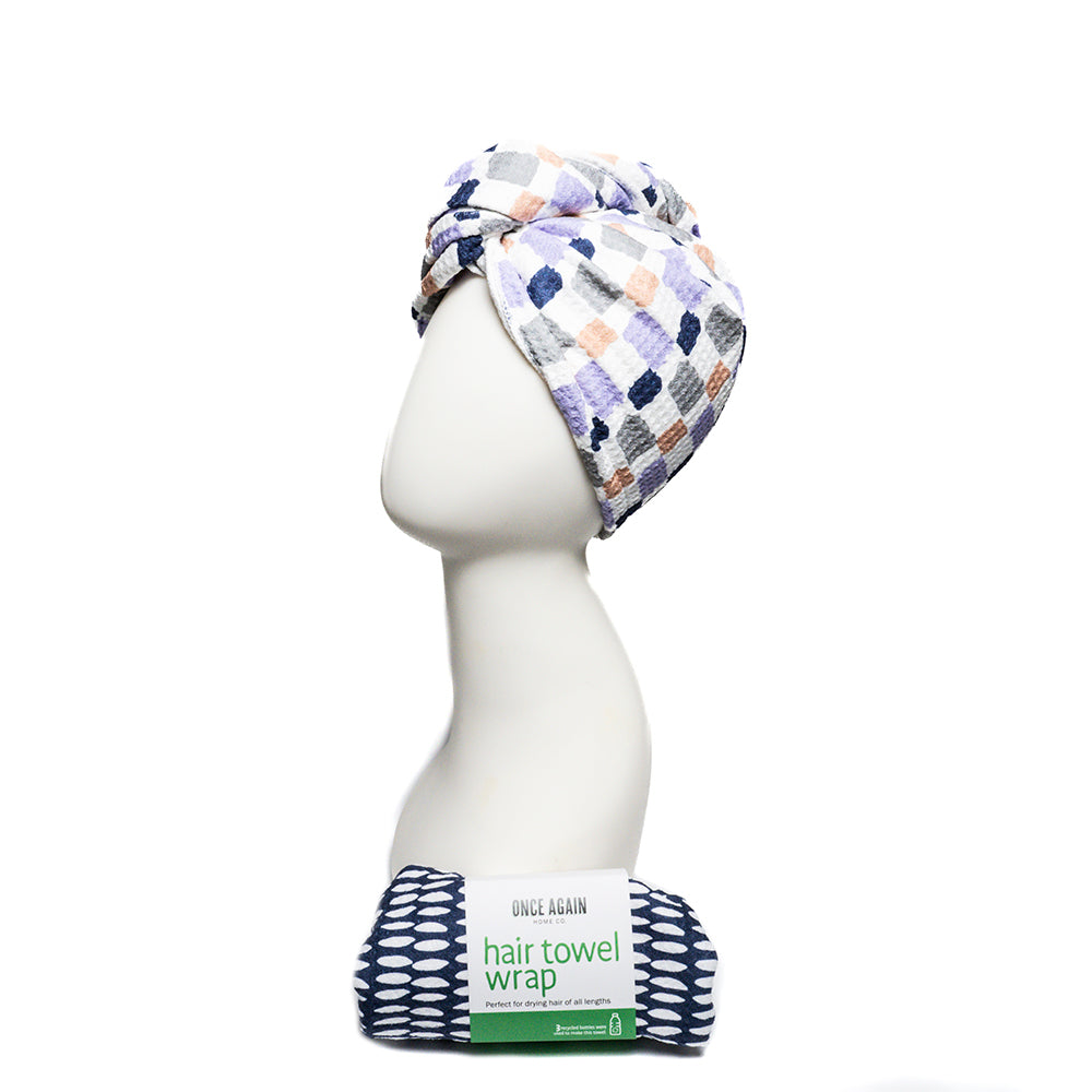 Hair Towel Wrap - Checkerboard