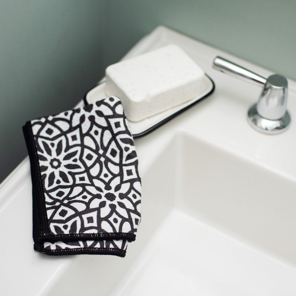 Mighty Mini Towel Set of 3 Moroccan Tile | No More Paper Towels, Reusable &amp; Durable | Once Again Home Co.