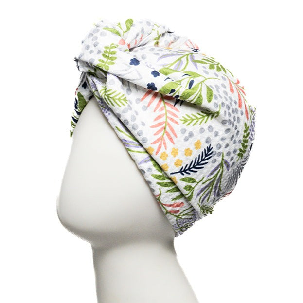Hair Towel Wrap - Floral in Lilac