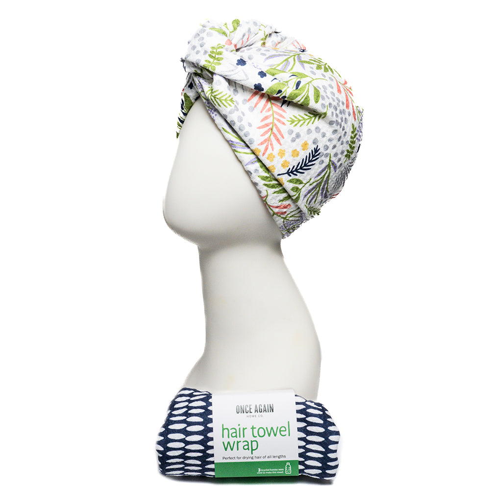 Hair Towel Wrap - Floral in Lilac