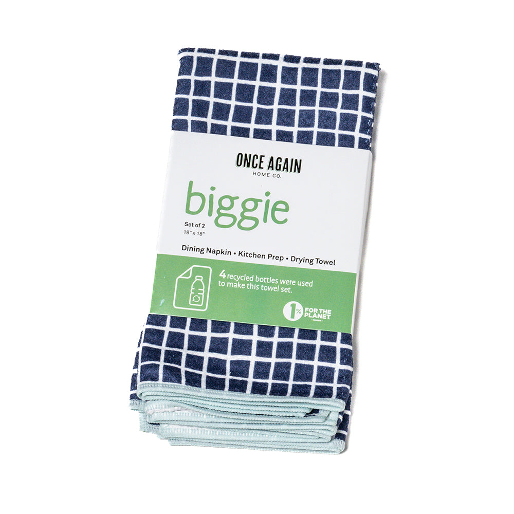 Biggie Towel (set of 2) Graph in Navy