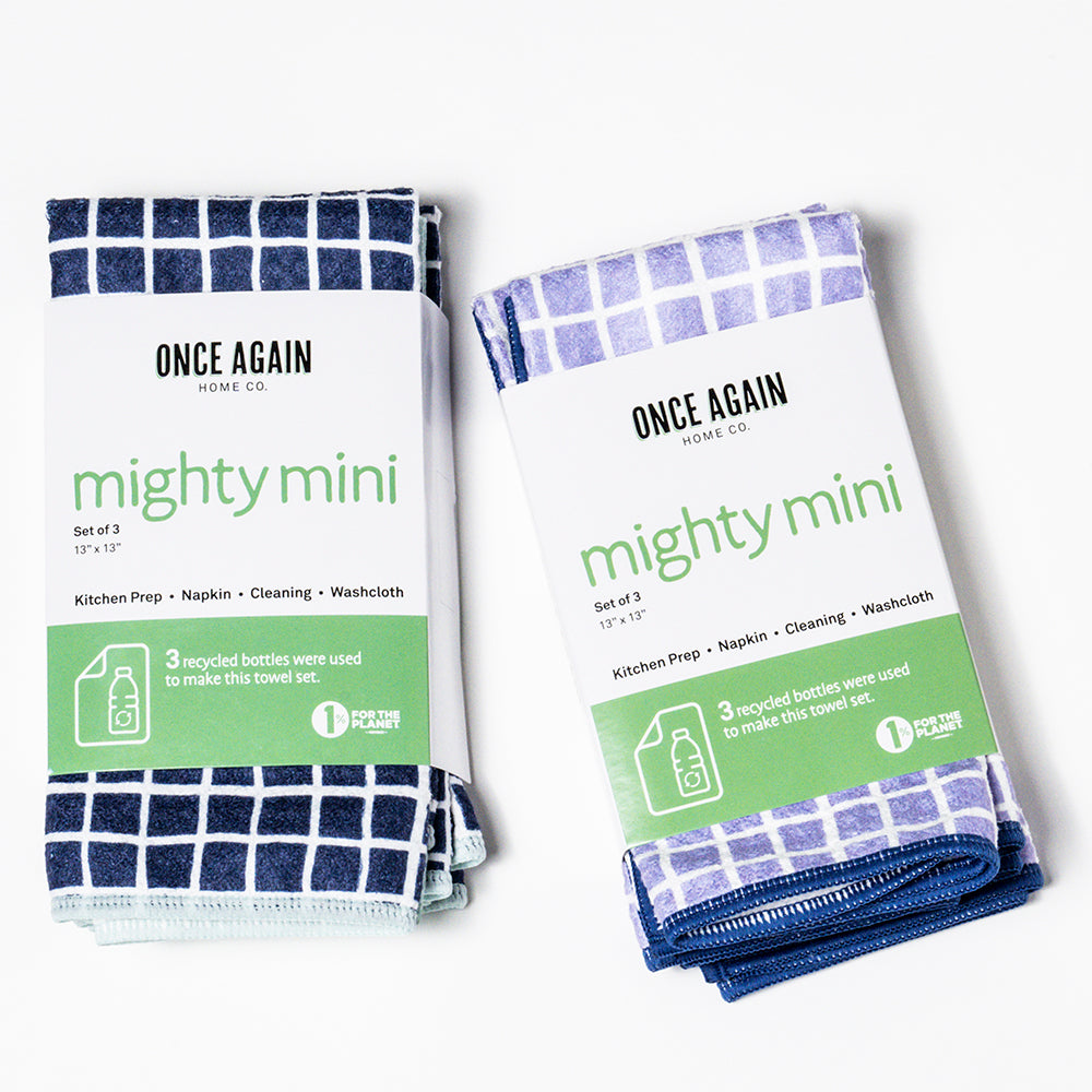 Mighty Mini Towel (Set of 3) - Graph in Navy