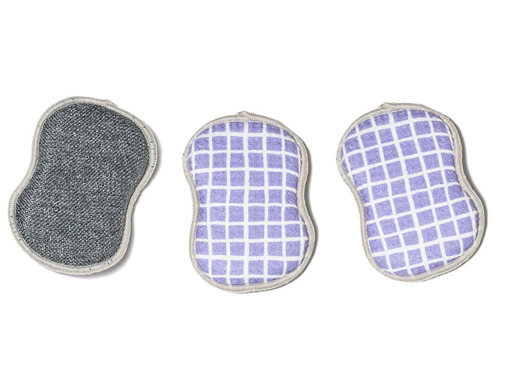 RE:usable Sponges (Set of 3) - Graph Sponges &amp; Scouring Pads Once Again Home Co. Lilac  