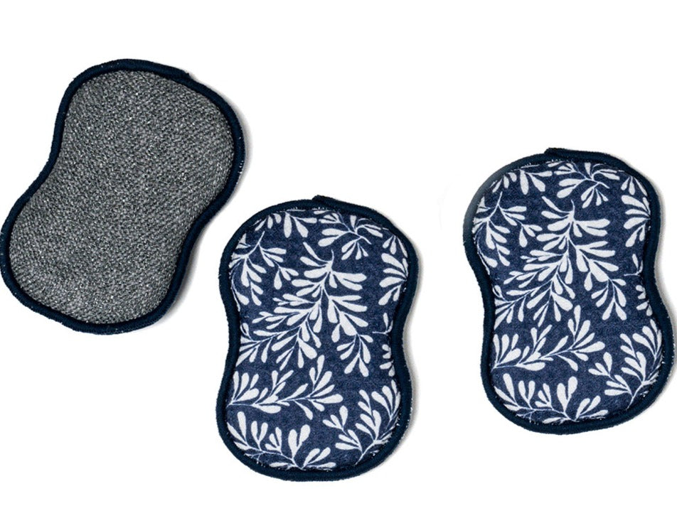 RE:usable Sponges (Set of 3) - Herbage Sponges &amp; Scouring Pads Once Again Home Co. Navy  