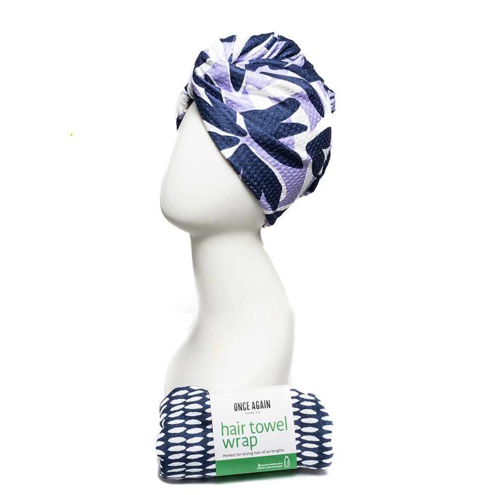 Hair Towel Wrap - Japonica in Lilac Hair Care Wraps Once Again Home Co.   