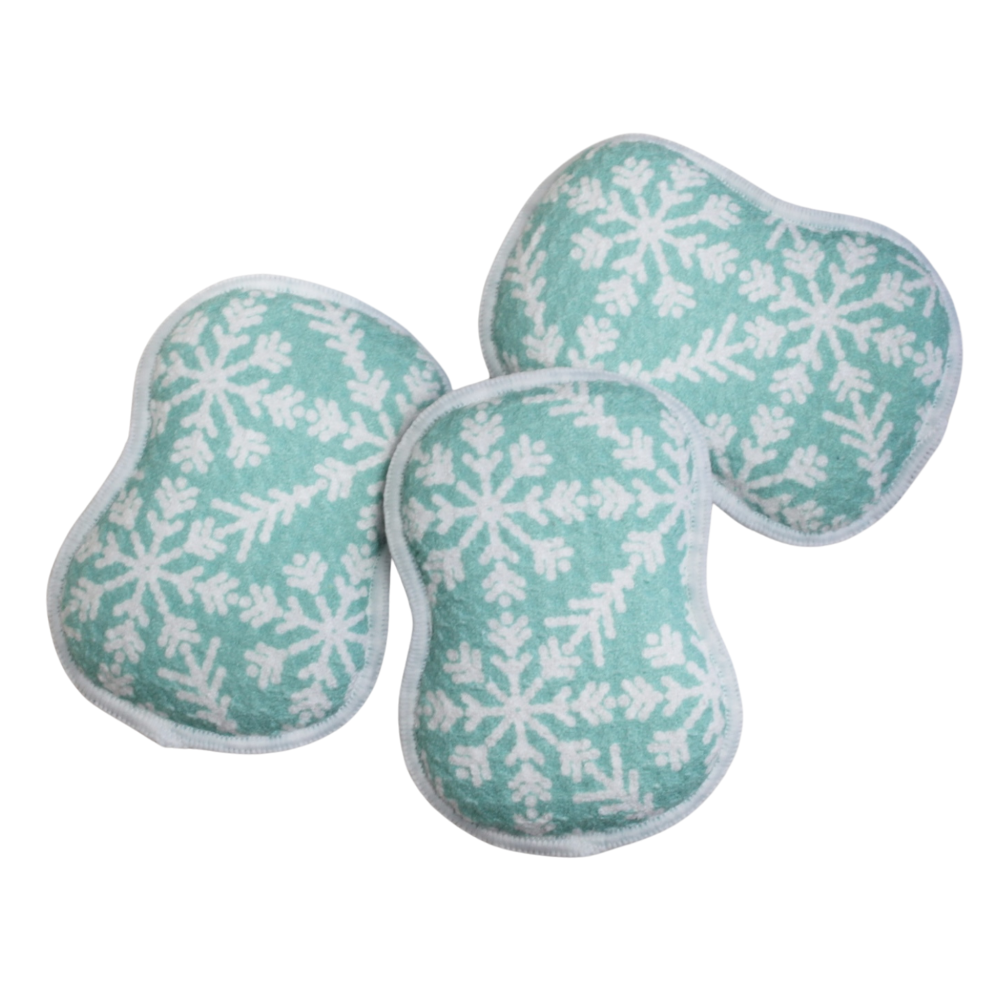 RE:usable Sponges (Set of 3) - Arctic Snowflake Sponges &amp; Scouring Pads Once Again Home Co. Turquoise  